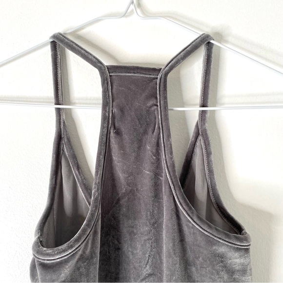 Madison & Berkeley Grey Velvet Bodysuit - Picture 5 of 8